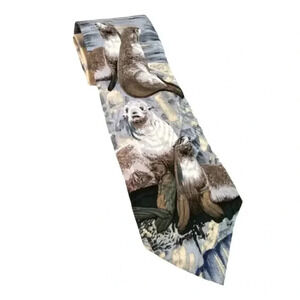 {Endangered Species} Seal Men's Silk Tie